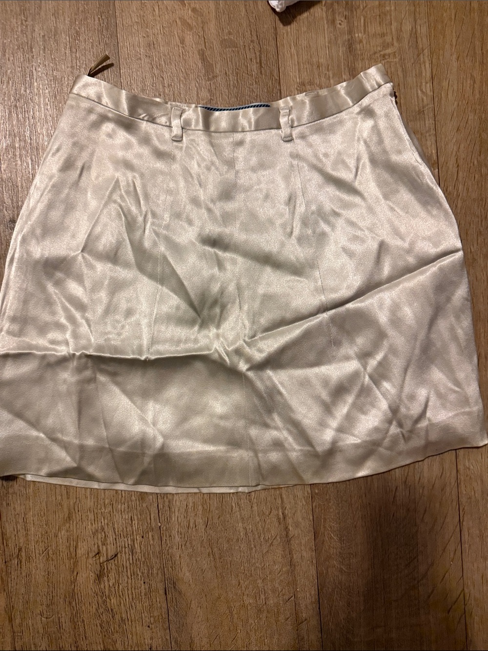 Prada Cream Satin Mini Skirt